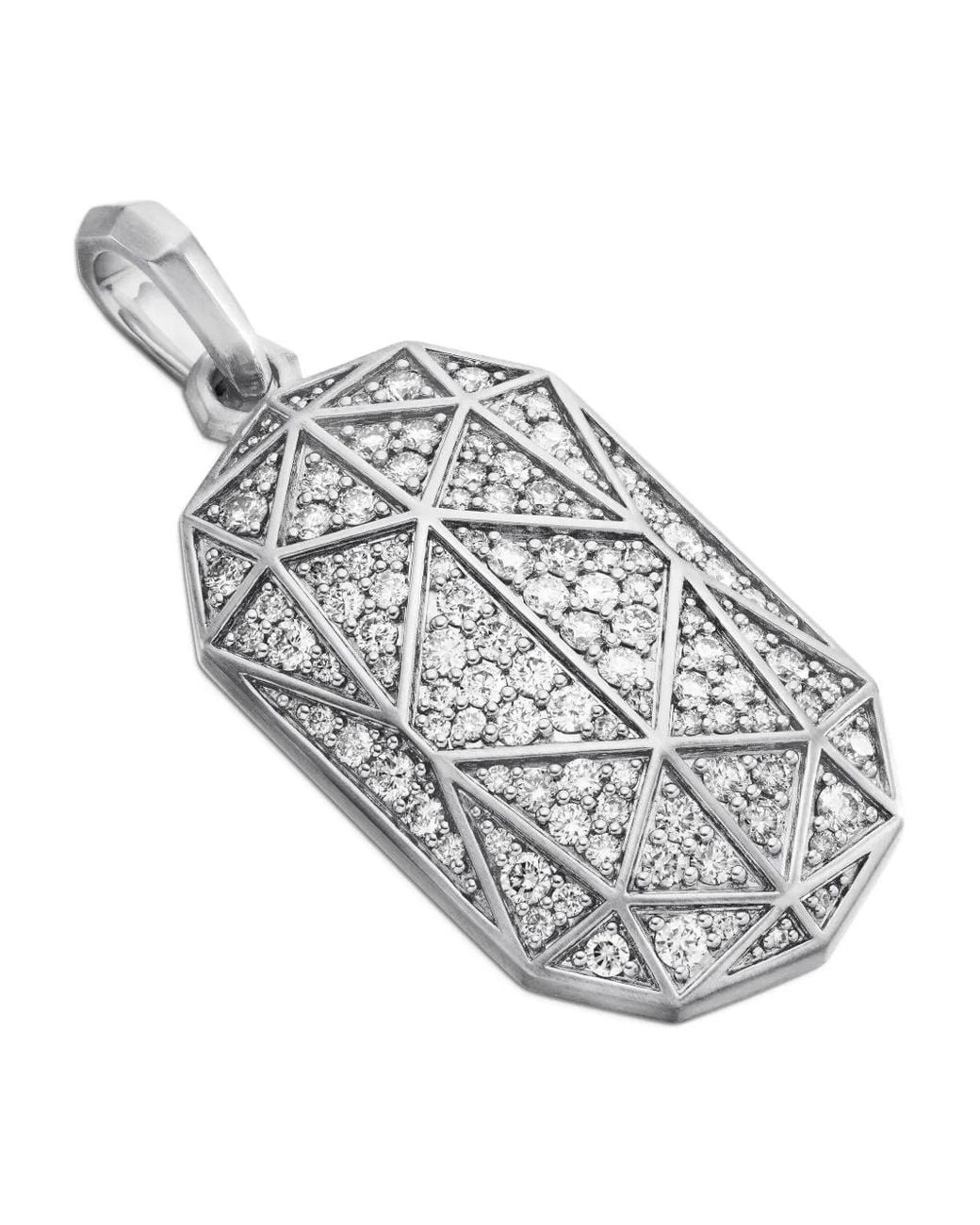 David Yurman White Sterling Torqued Faceted Amulet (47.9Mm) for men