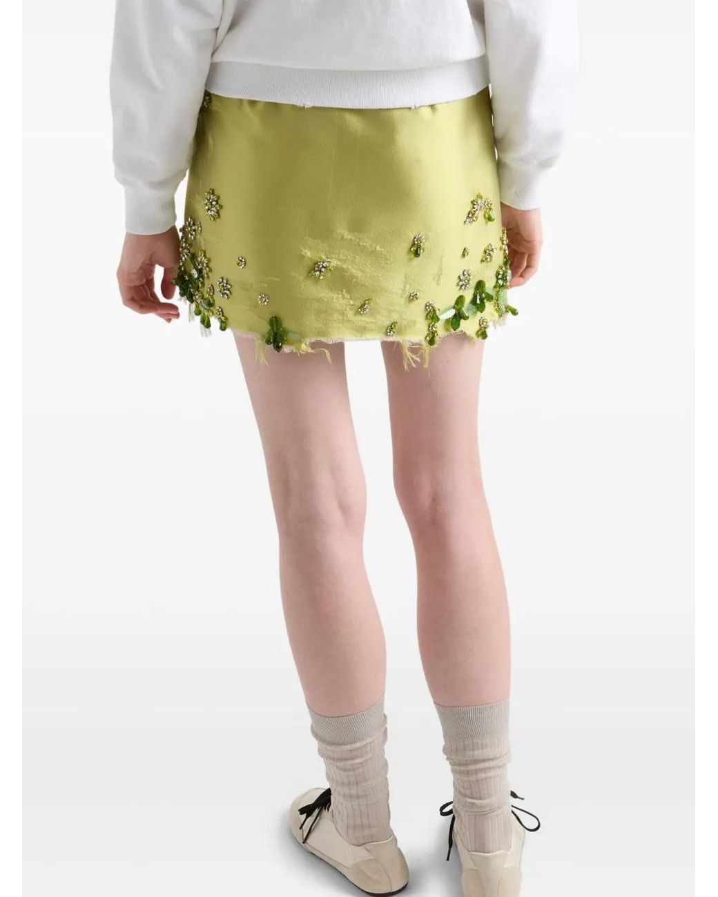 【関税&送料込】Prada Grass Green Suede Mini Skirt Prada Suede Miniskirt In Green | ModeSens
