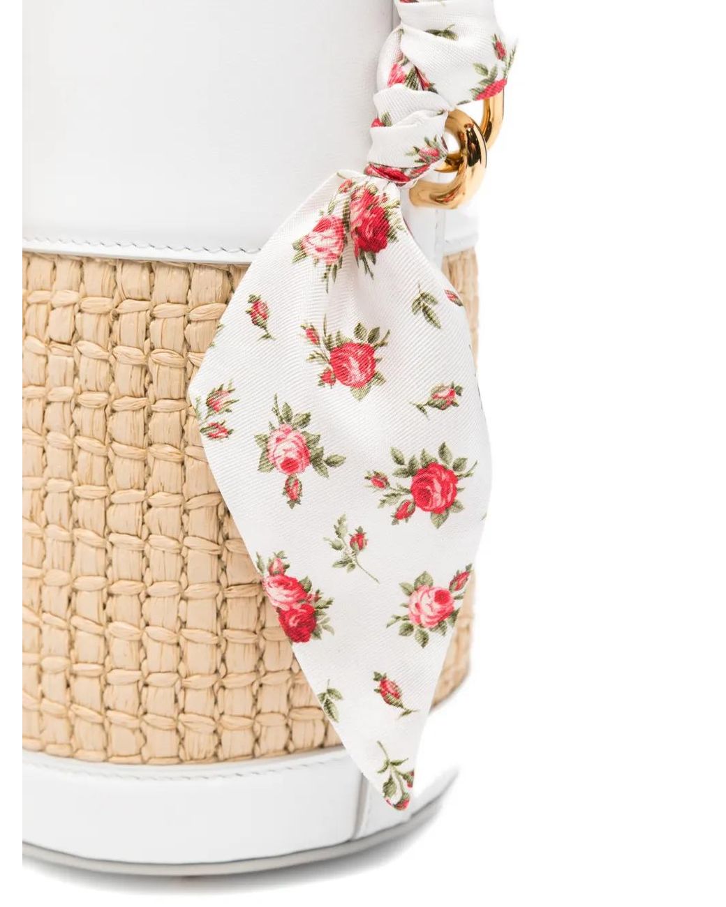 Dolce & Gabbana White Capri Rafia Bucket Bag