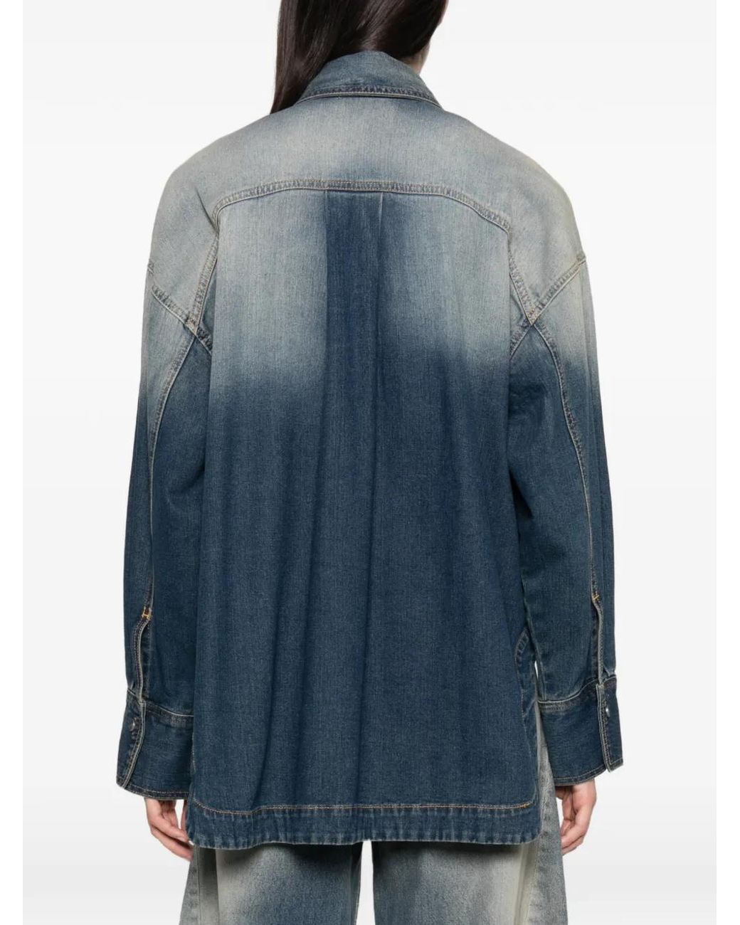 God Save Denim Blue Chemise Cassandra-5 En Jean À Effet Délavé