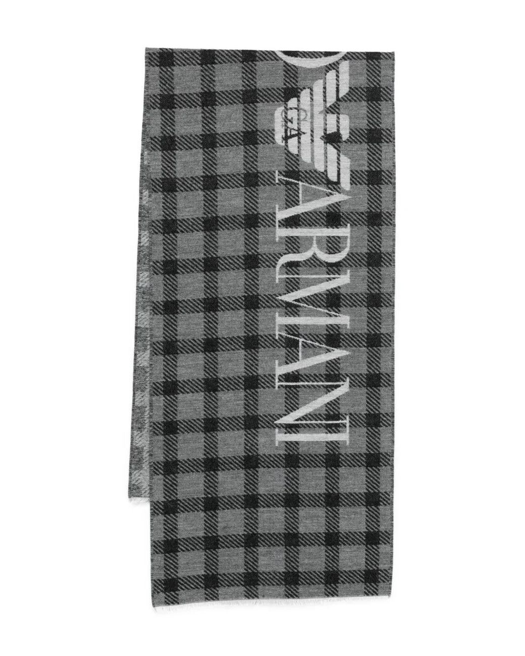 Sciarpa Tartan di Emporio Armani in Gray da Uomo