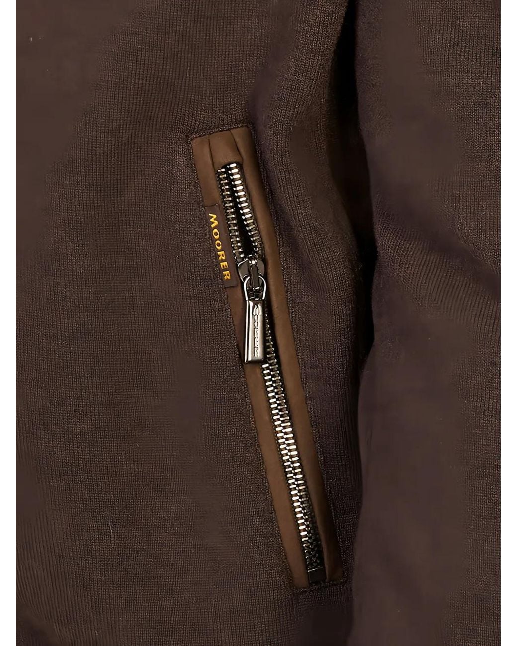 Moorer Brown Bellati-Mrw Zip-Up Jacket for men