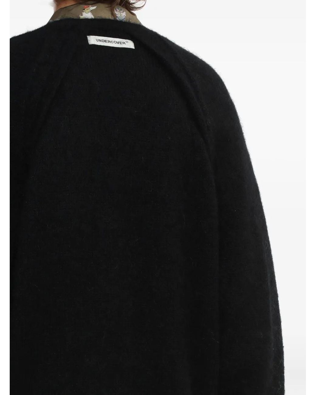 Undercover Black Buttoned Raglan-Sleeve Cardigan for men