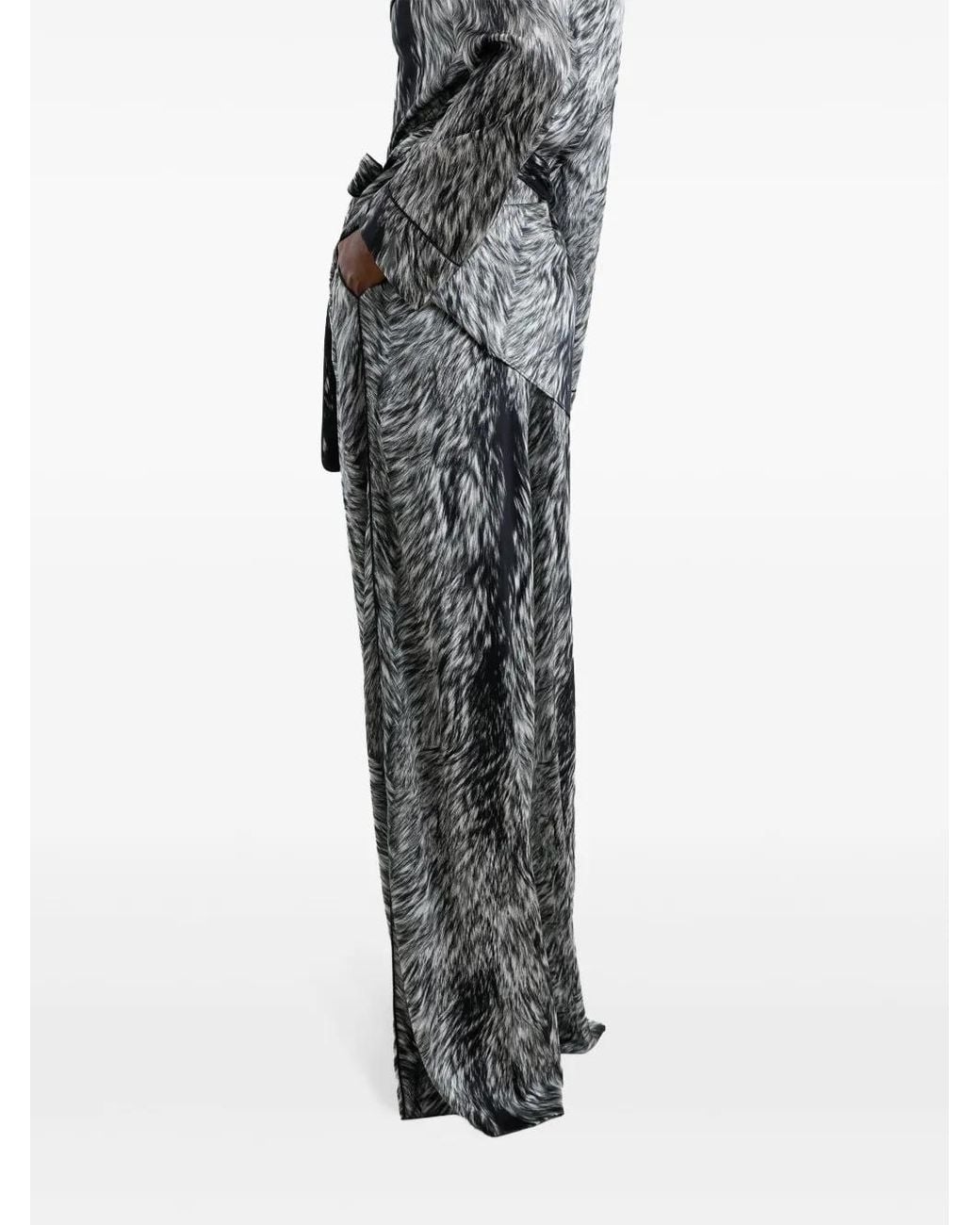 Dolce & Gabbana Gray Abstract Pattern Trousers