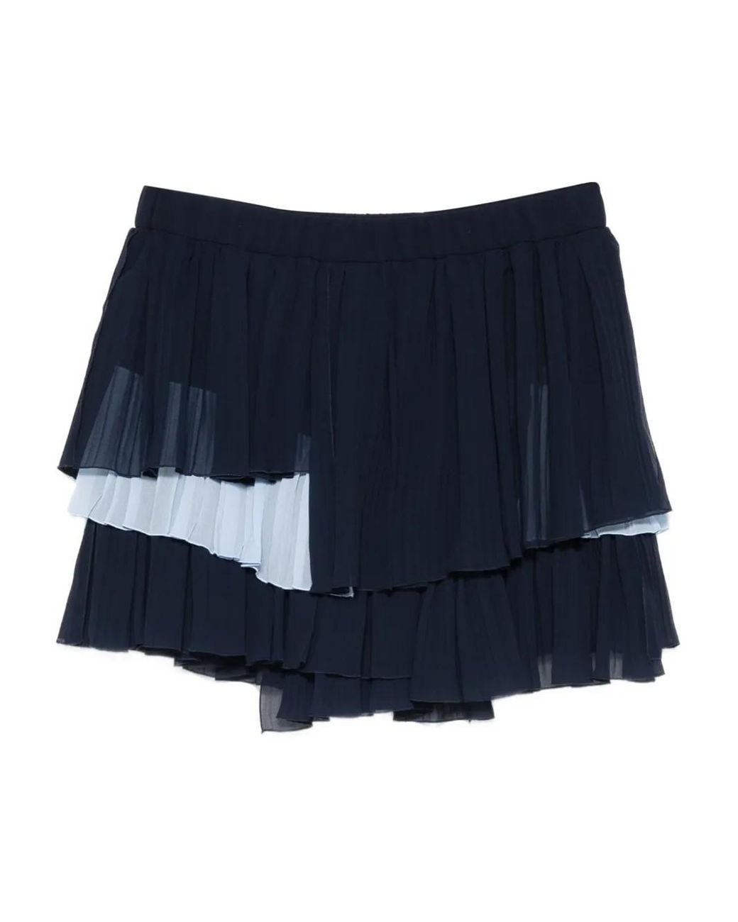 Iceberg Blue Tiered Pleated Mini Skirt
