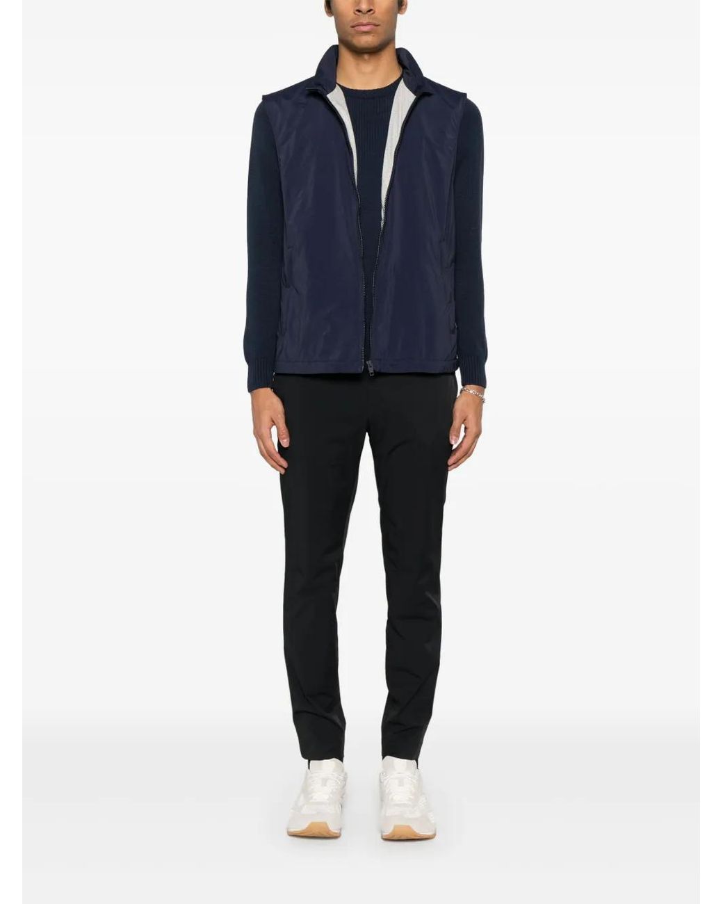 Fay Blue Logo-Patch Gilet for men