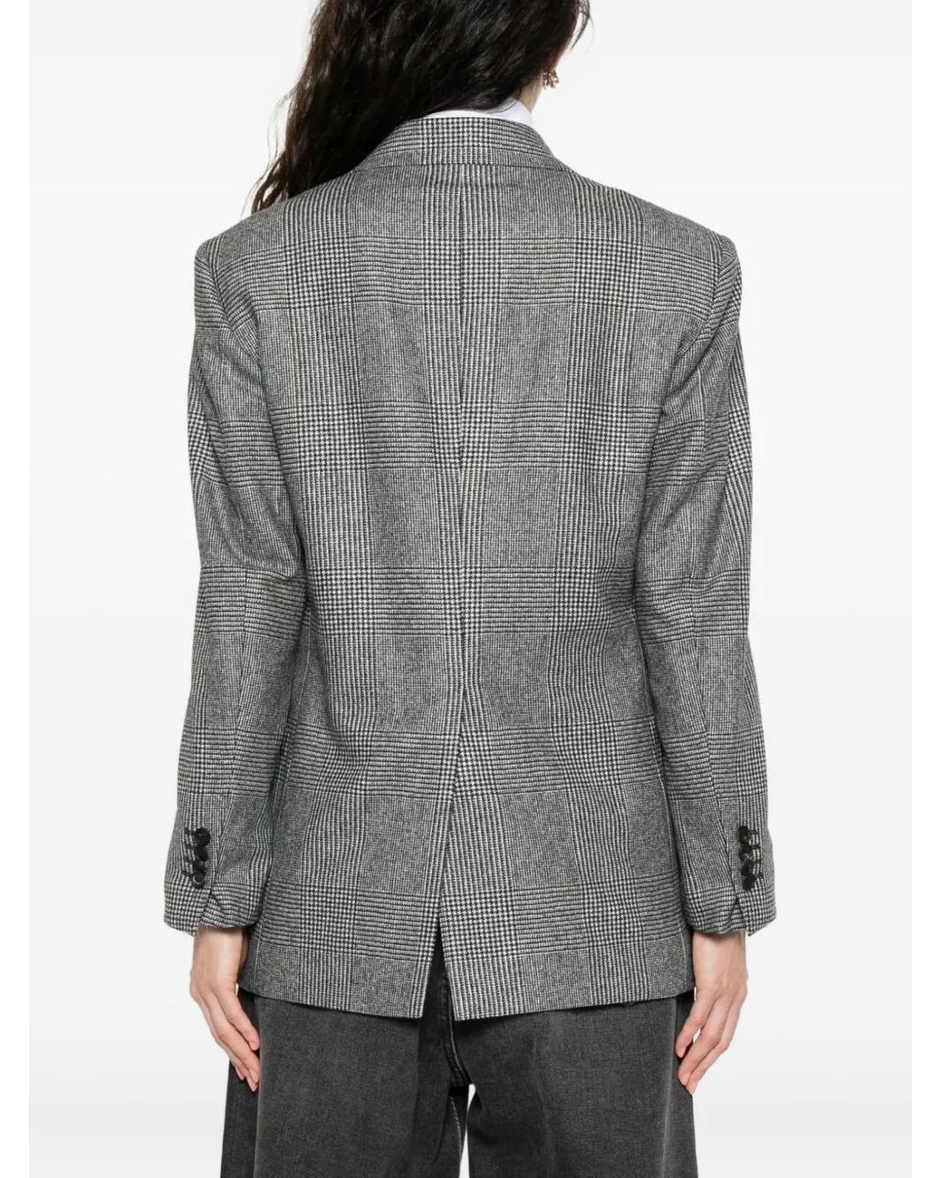 Tagliatore Gray Double-Breasted Checked Jacket