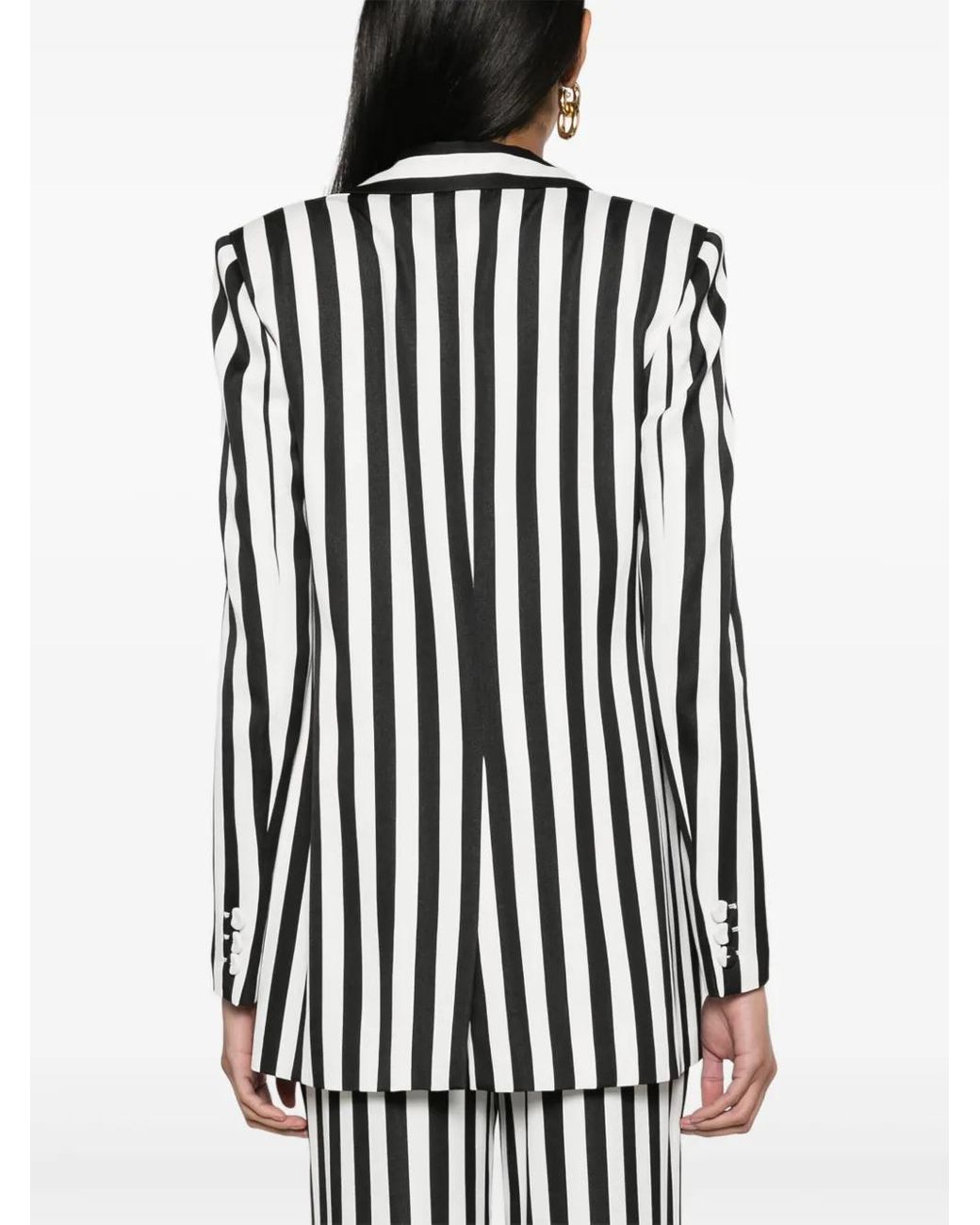 Moschino Black Striped Satin Blazer