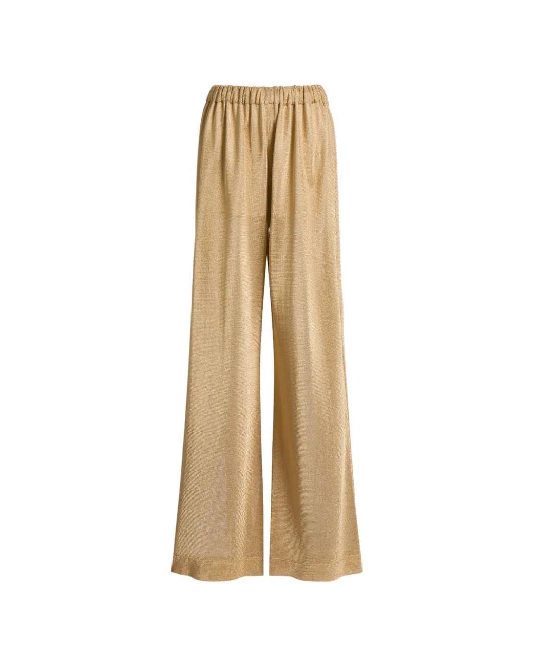 Alberta Ferretti Natural Elasticated-Waistband Trousers