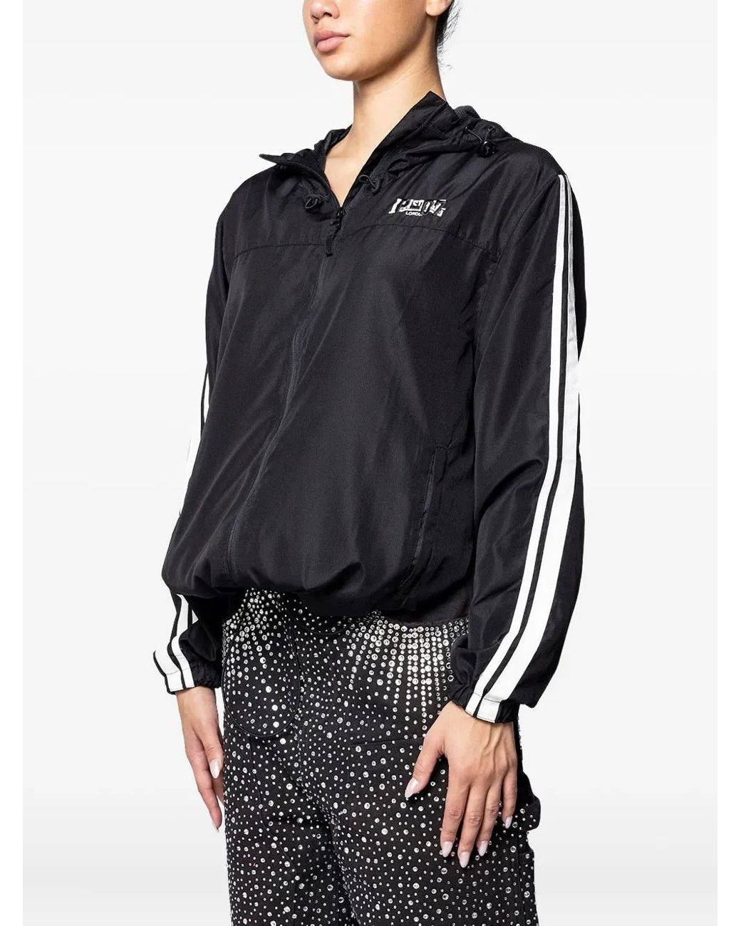 PROTOTYPES Black Stripe-Detail Hooded Jacket