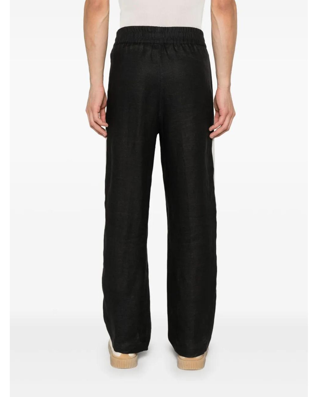 Palm Angels Black Logo-Embroidered Track Pants for men