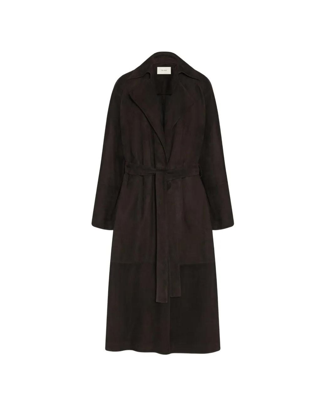 The Row Black Suede Coat