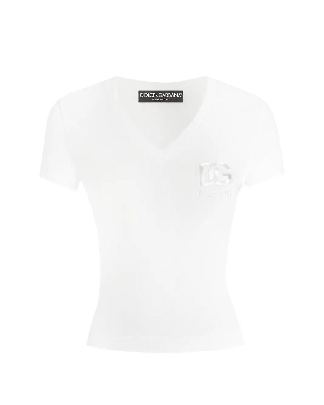 Dolce & Gabbana White Short-Sleeved T-Shirt With Dg Logo