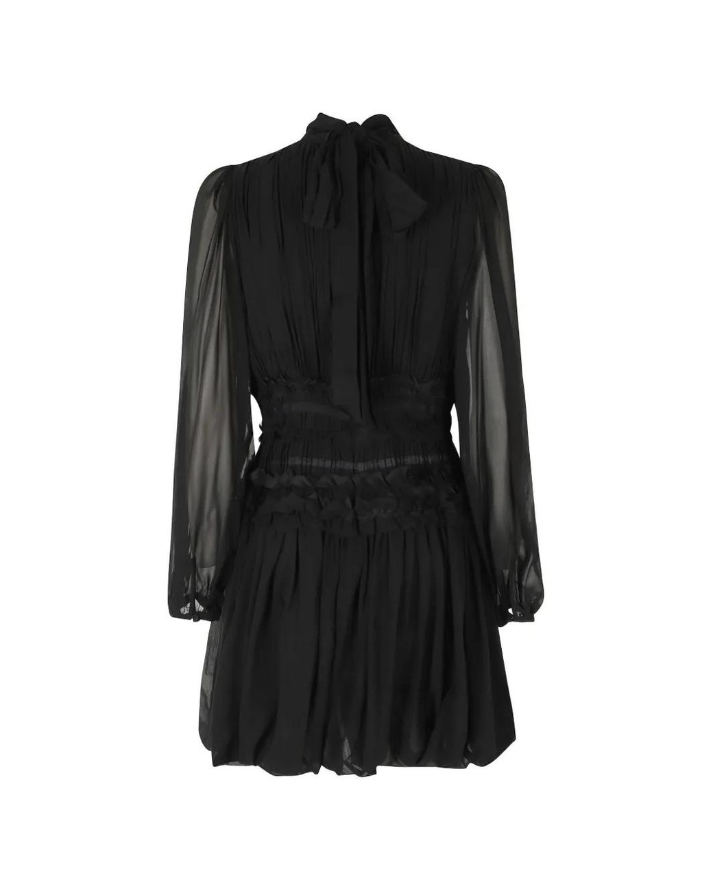 Ulla Johnson Black Ruffled Silk Mini Dress