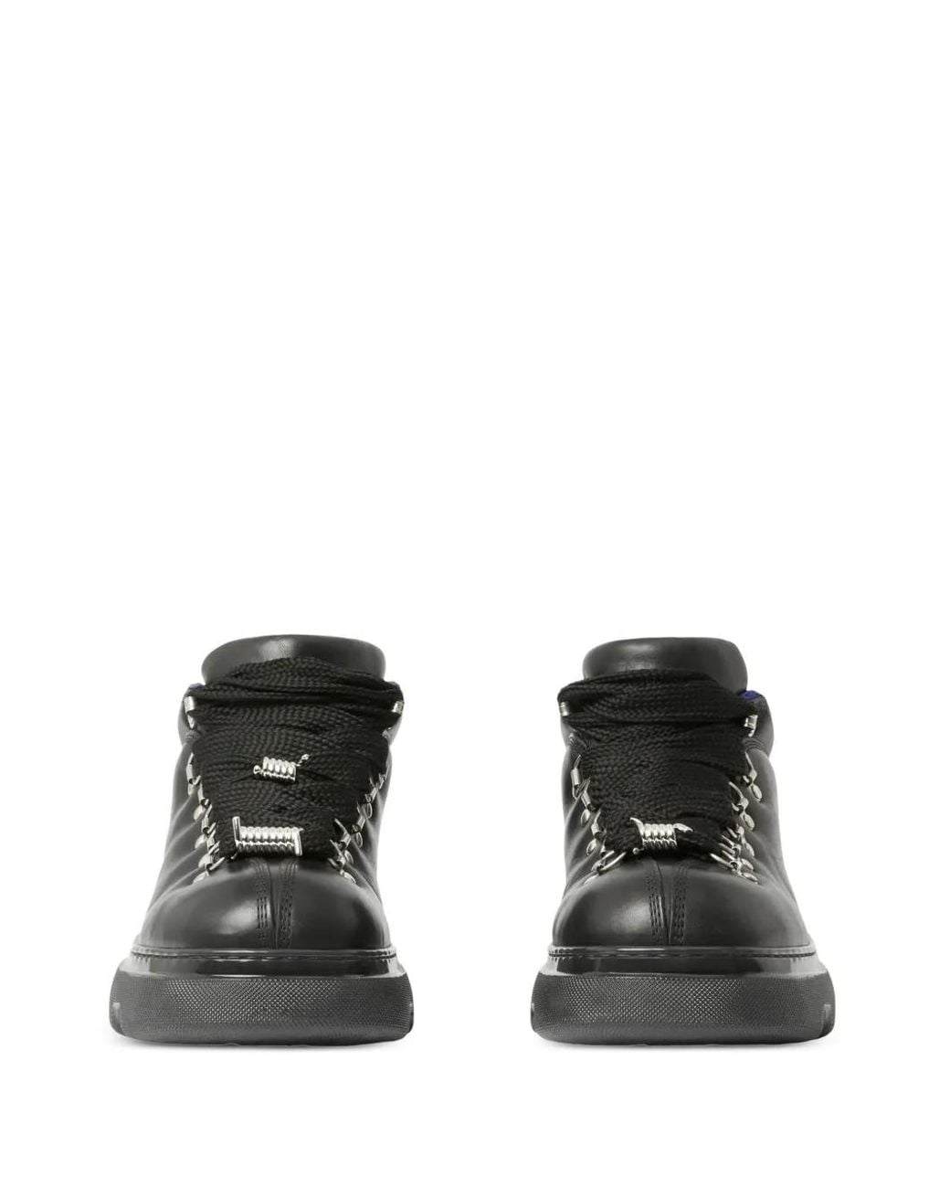 Burberry Black Calf Leather Ankle Boots for men