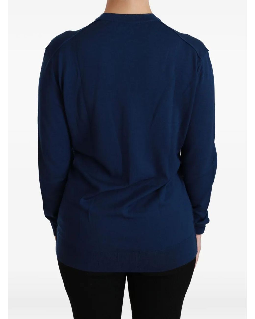 Dolce & Gabbana Blue Cardigan Boutonné À Col V