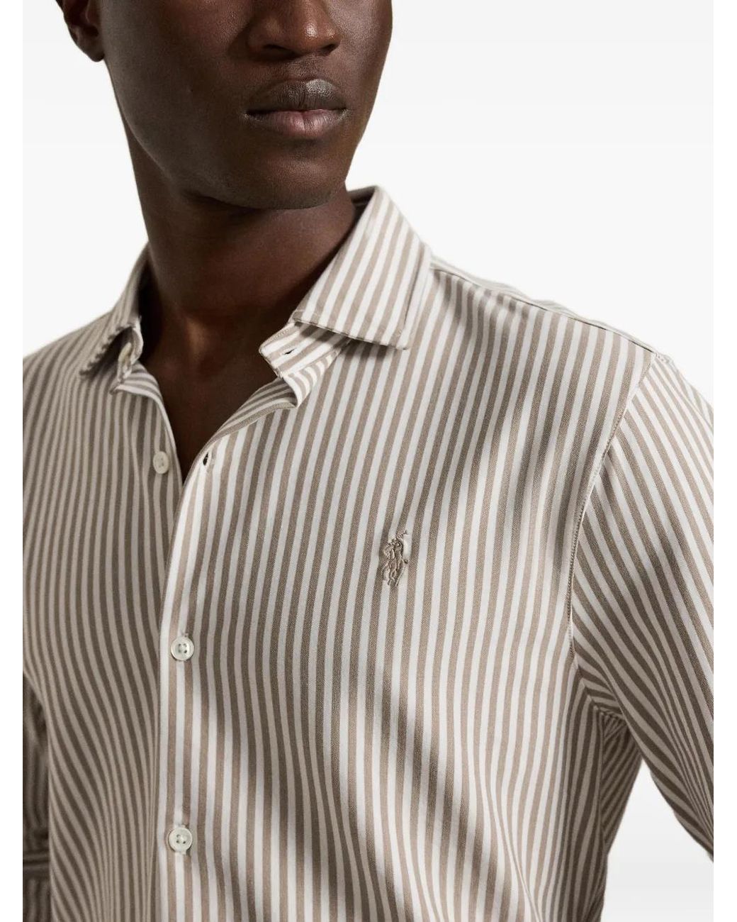 Polo Ralph Lauren White Striped Oxford Shirt for men