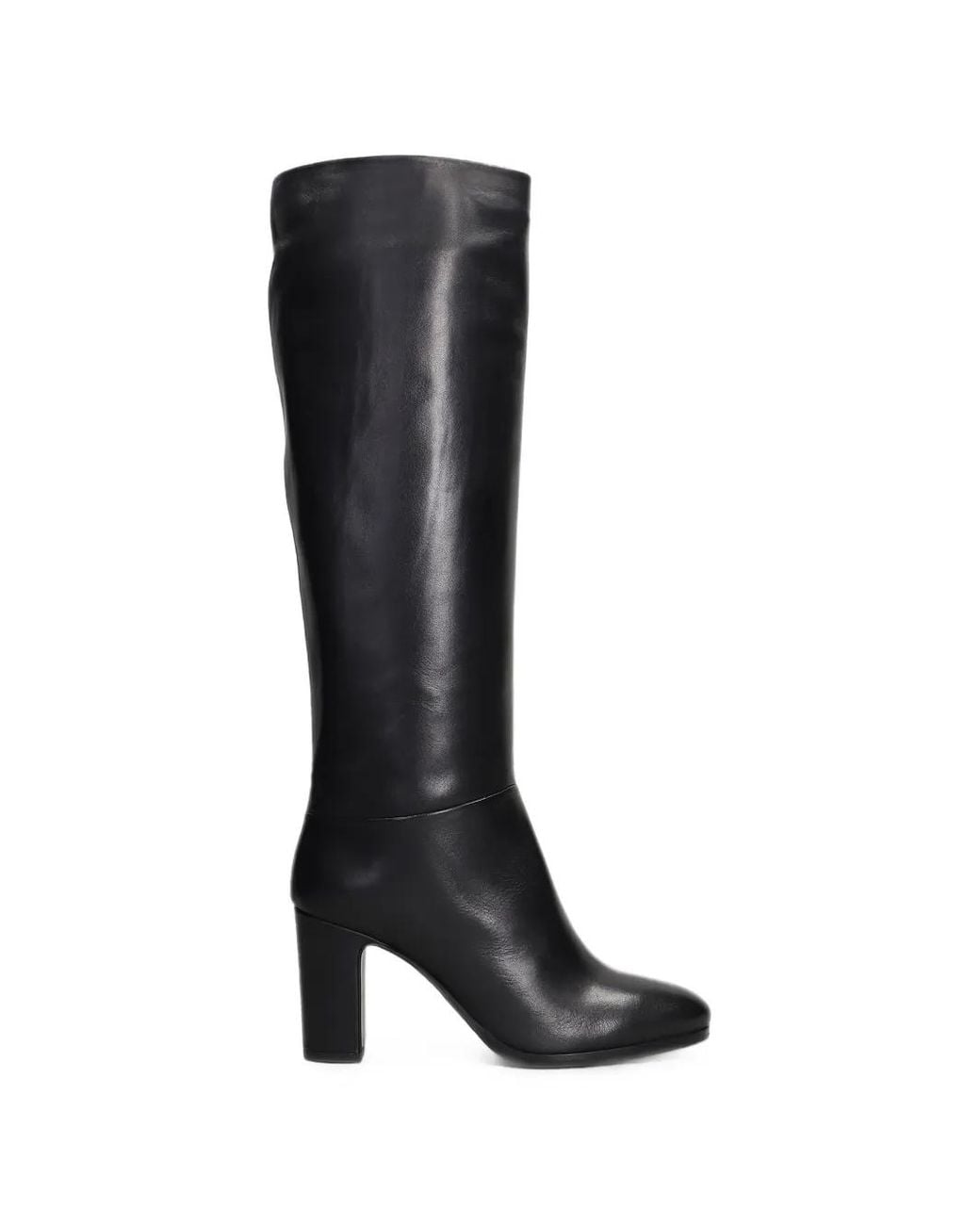 Julie Dee Black Block-Heel Knee-High Boots