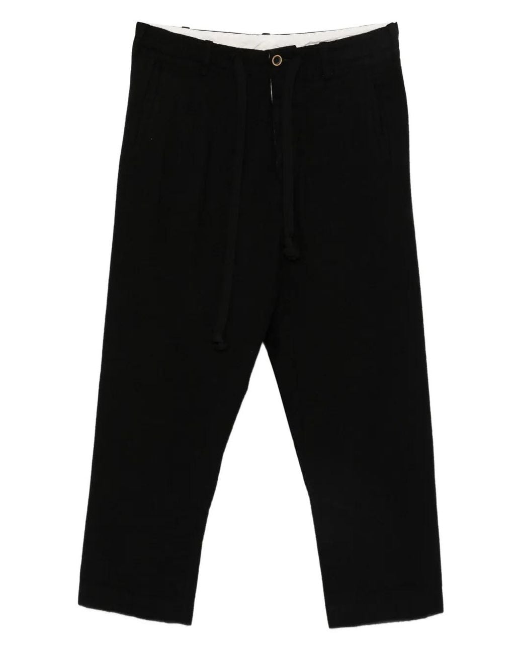 Uma Wang Black Drawstring Trousers for men