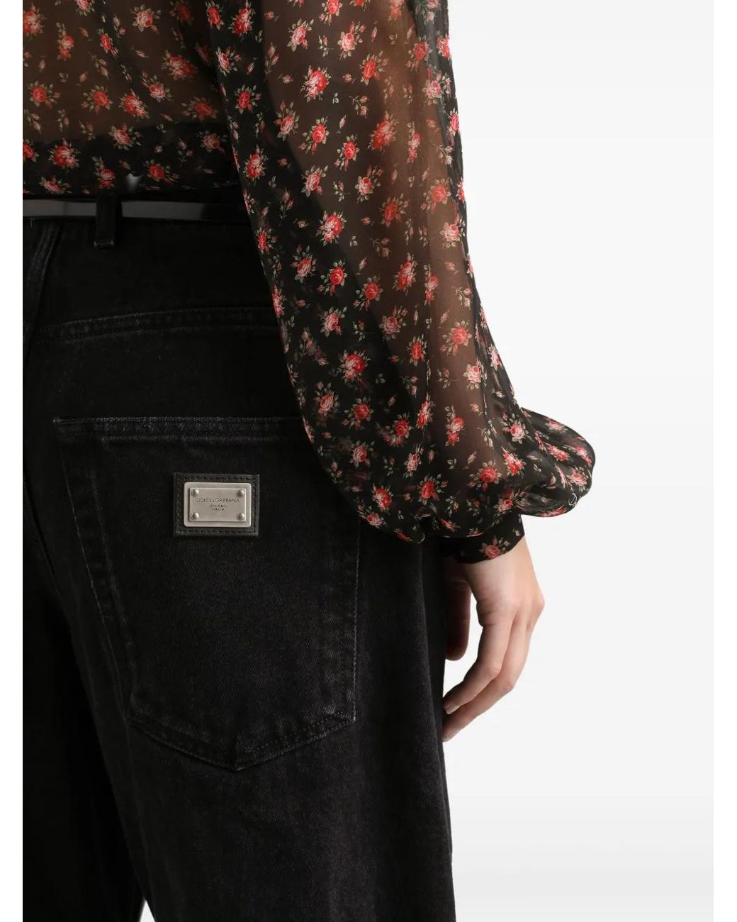 Dolce & Gabbana Black Frayed-Hem Jeans