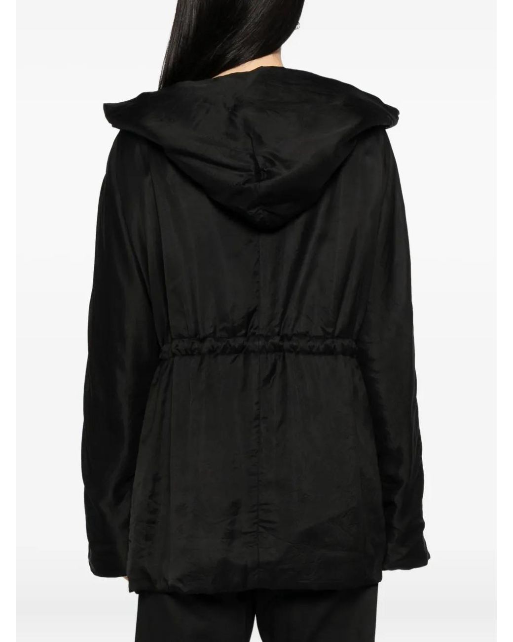 Rick Owens Black Drawstring-Hem Jacket
