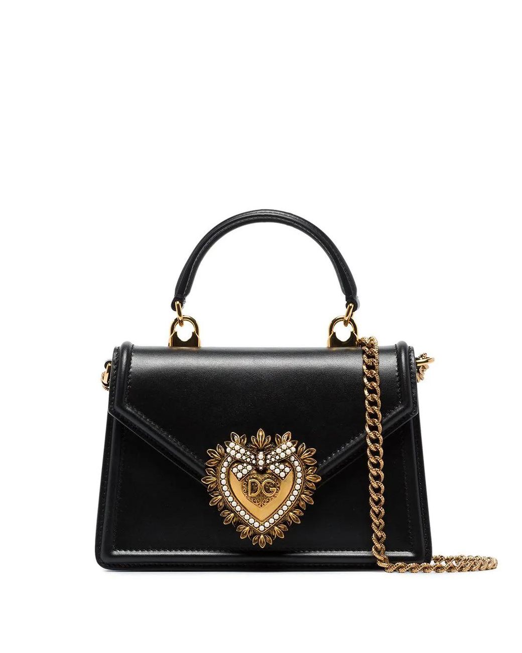 Borsa Tote Devotion Mini di Dolce & Gabbana in Black