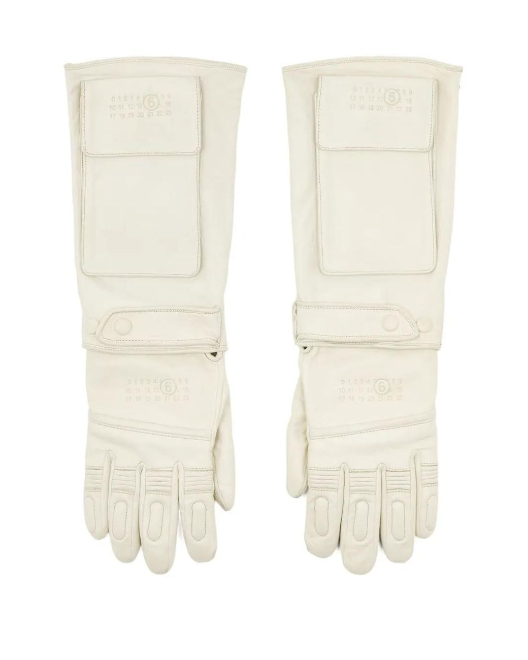 MM6 by Maison Margiela White Pocket-Detail Gloves for men