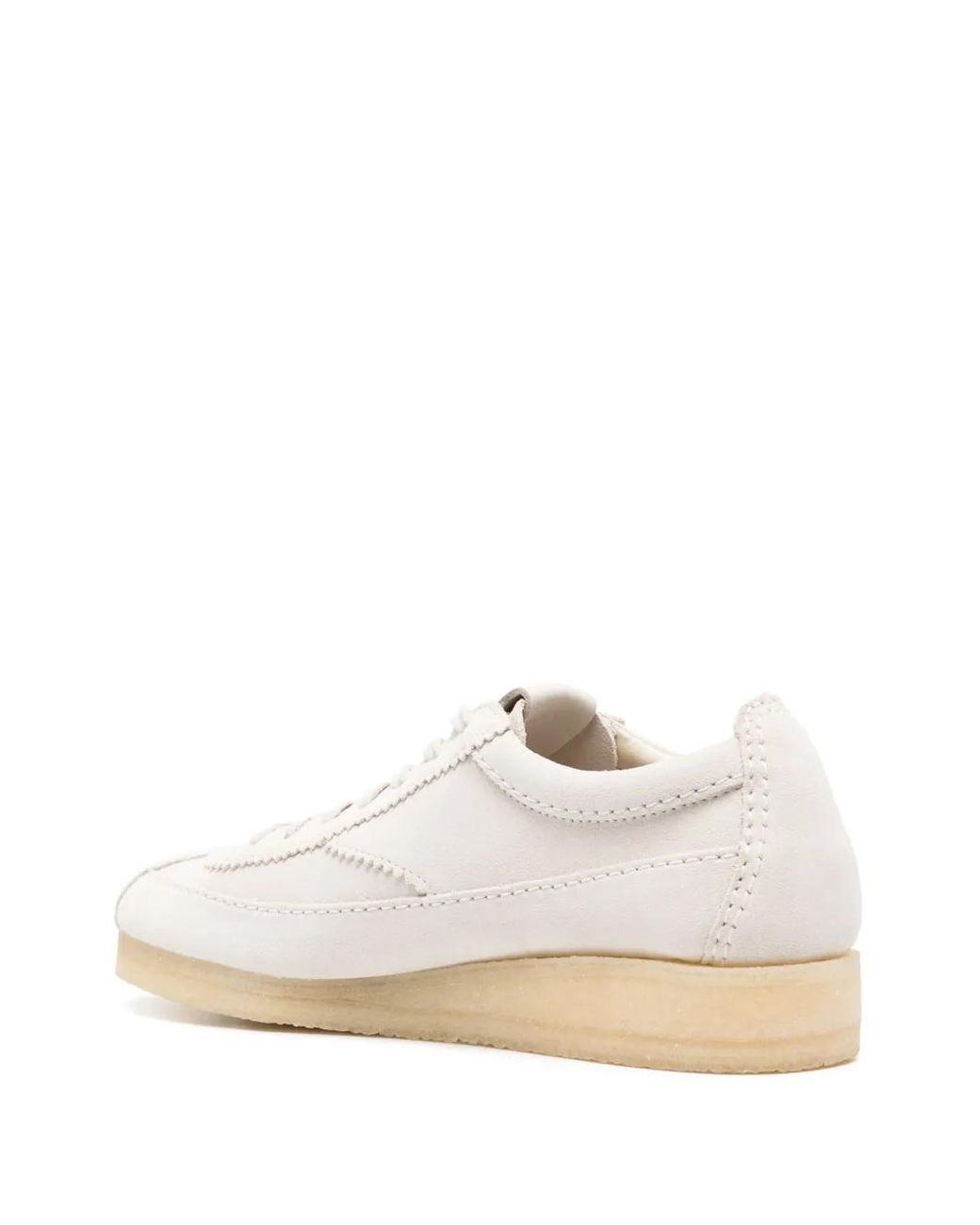 Clarks White Wallabee Suede Sneakers for men