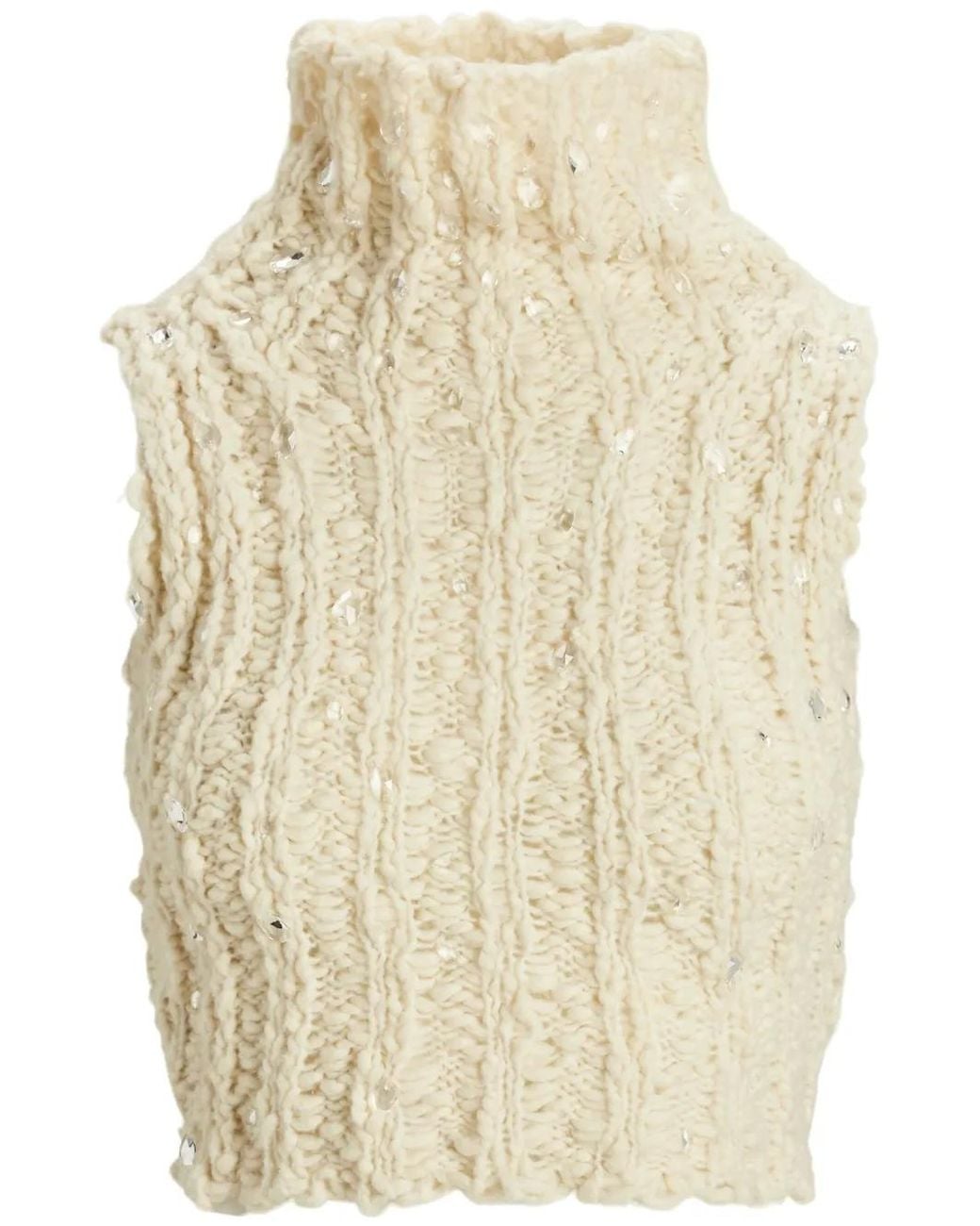 Ralph Lauren Natural Textured High-Neck Tank Top