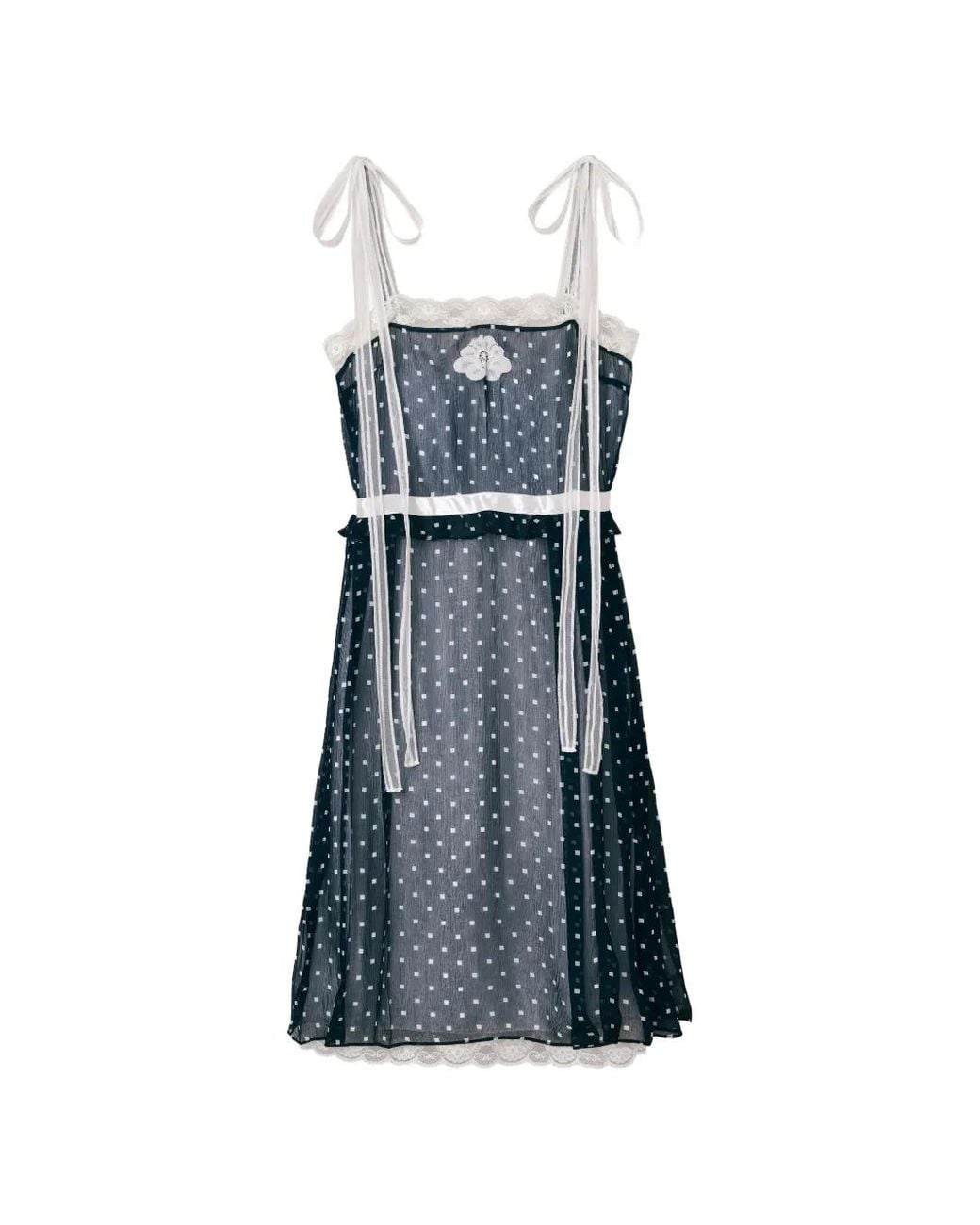 Marc Jacobs Blue Ribbon Strap Chiffon Dress