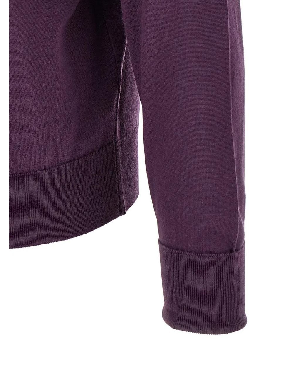 John Smedley Purple Dorset Long-Sleeve Polo Shirt for men