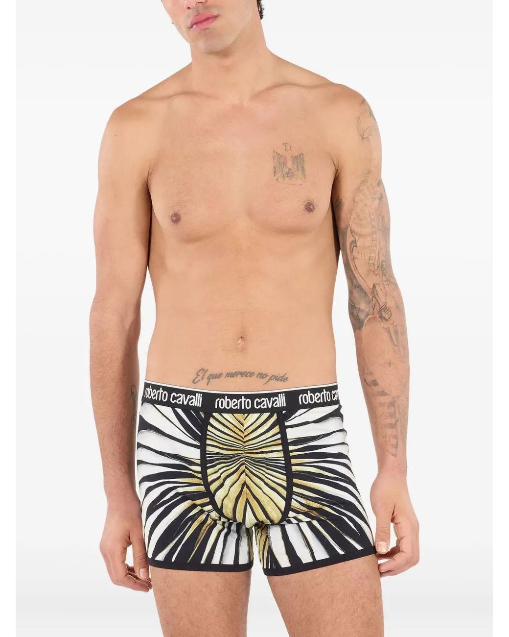 Roberto Cavalli White Print Boxers for men