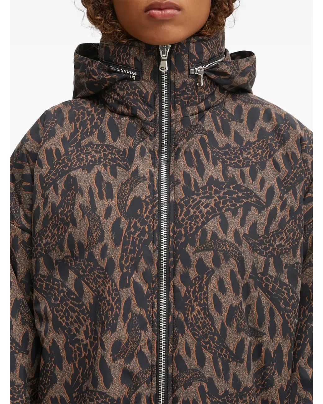 Fiorucci Gray Hooded Print Jacket