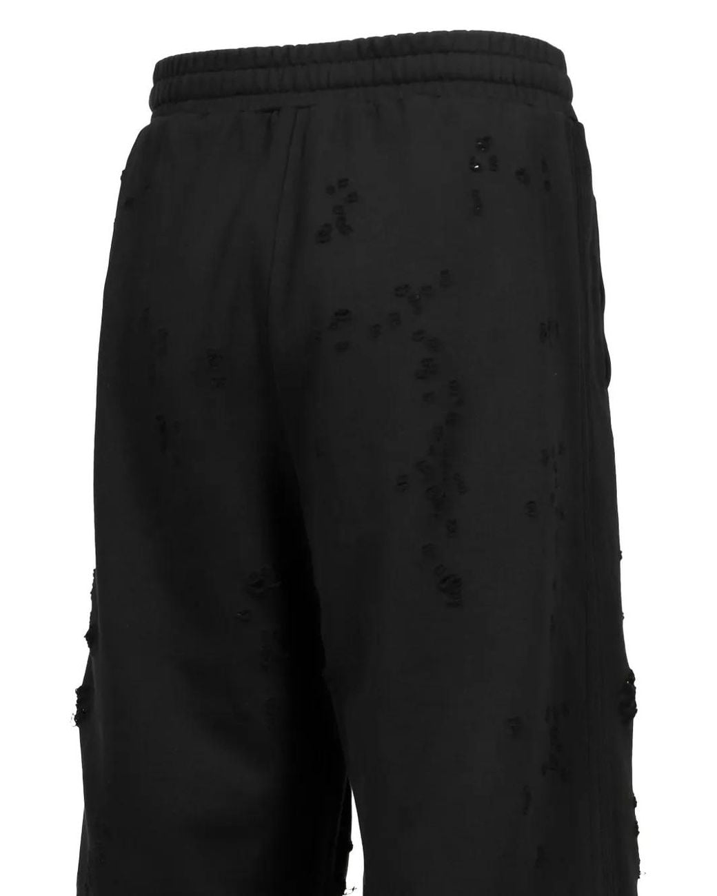 Troubled Waters Black Distressed Track Pants for men