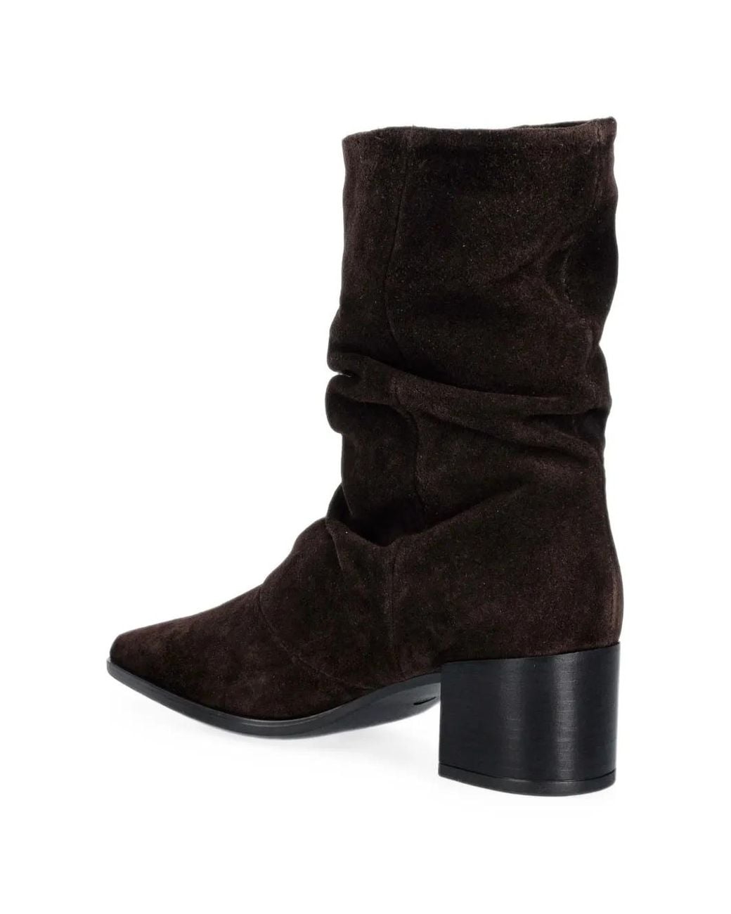 COPENHAGEN Black Bottes À Bout Pointu Et Design Froncé
