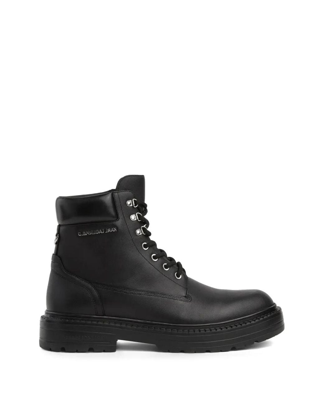 Karl Lagerfeld Black Miles Work Boots for men