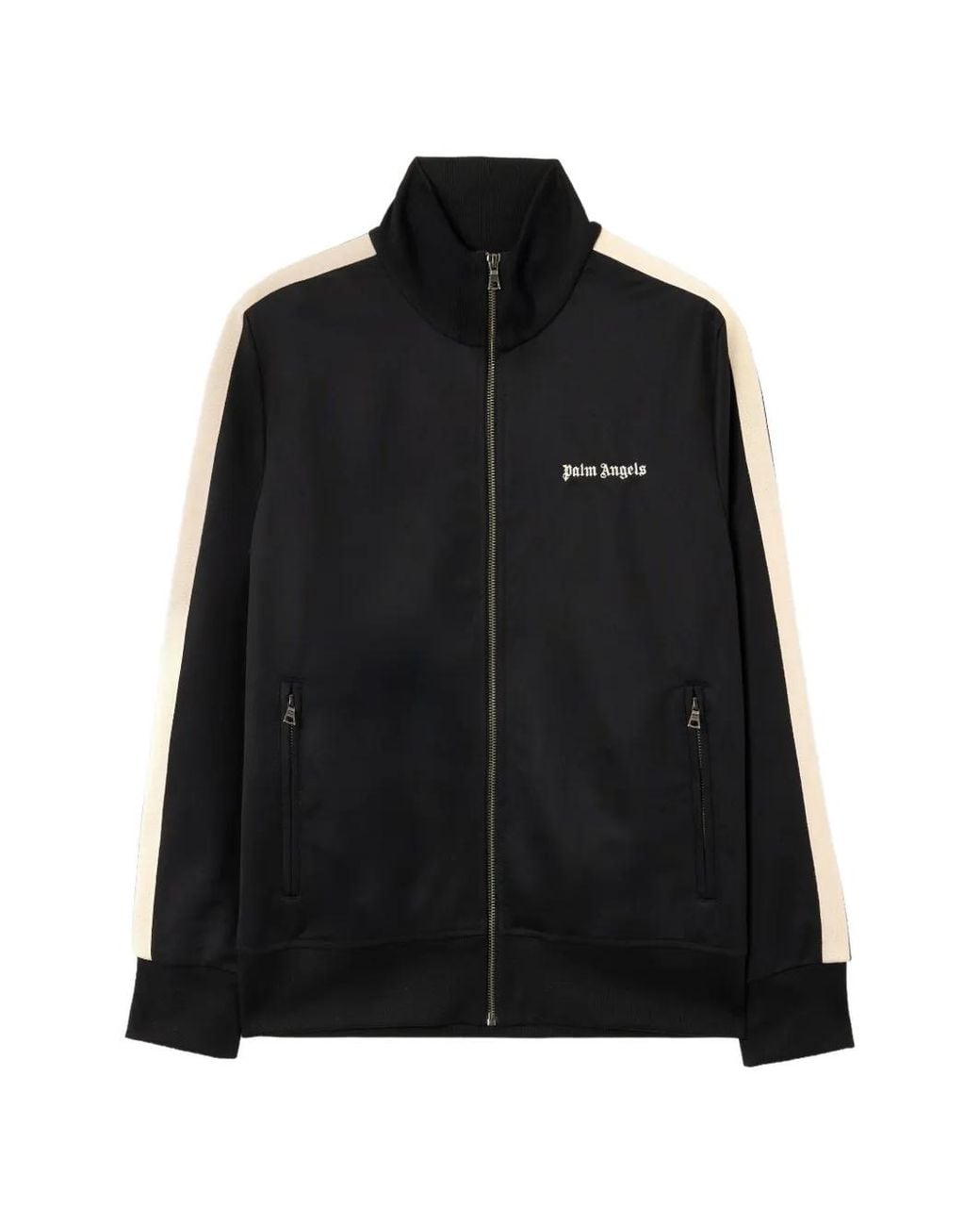 Palm Angels Black Full Zip Classic Logo Track Top for men