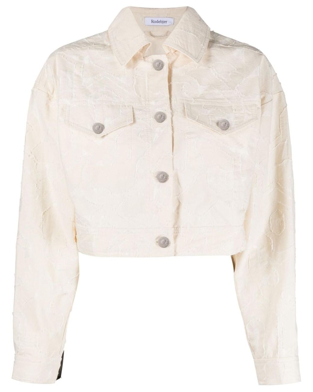 Rodebjer Cecina Cropped Cotton Jacket in Natural | Lyst