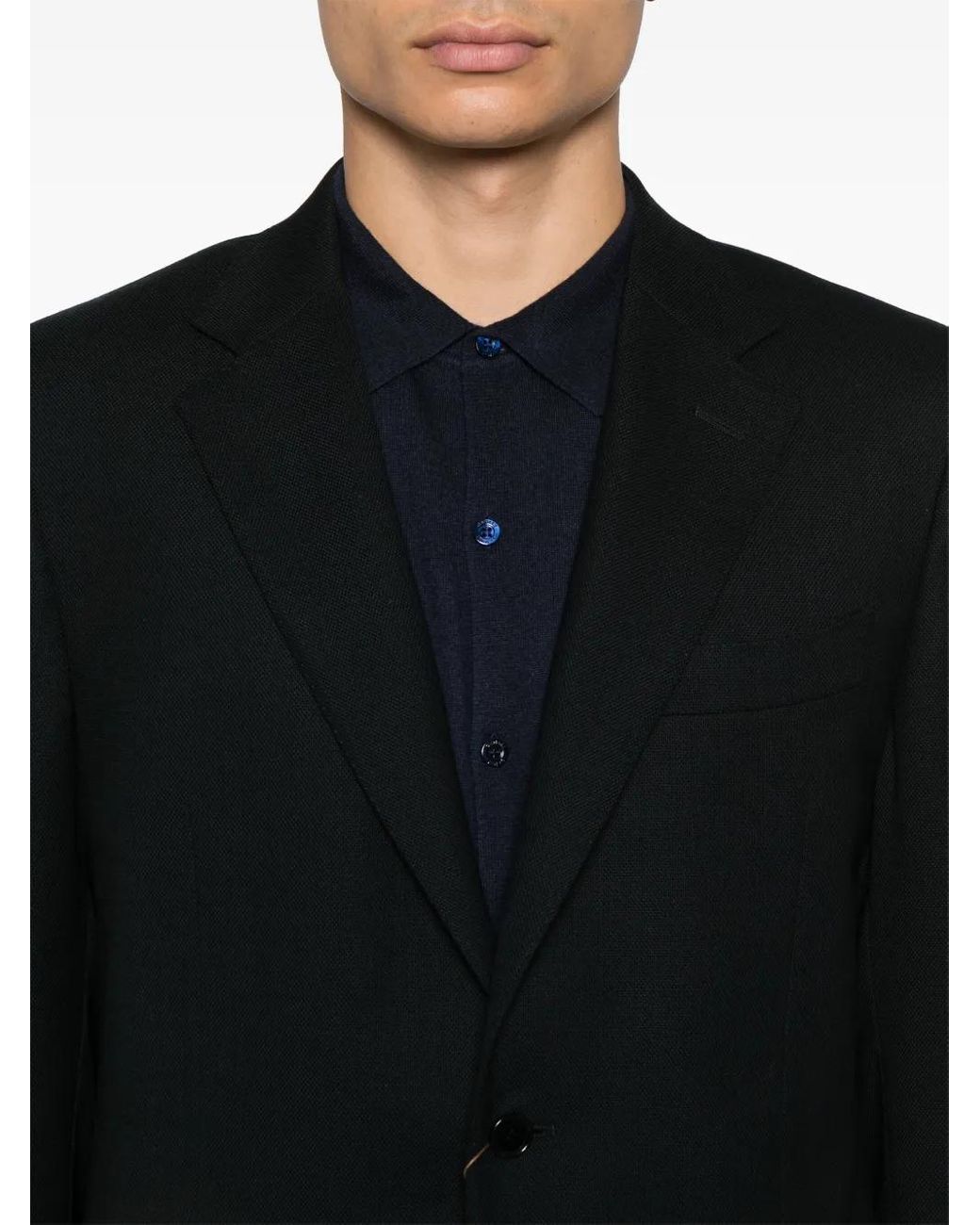 Canali Black Single-Breasted Blazer for men