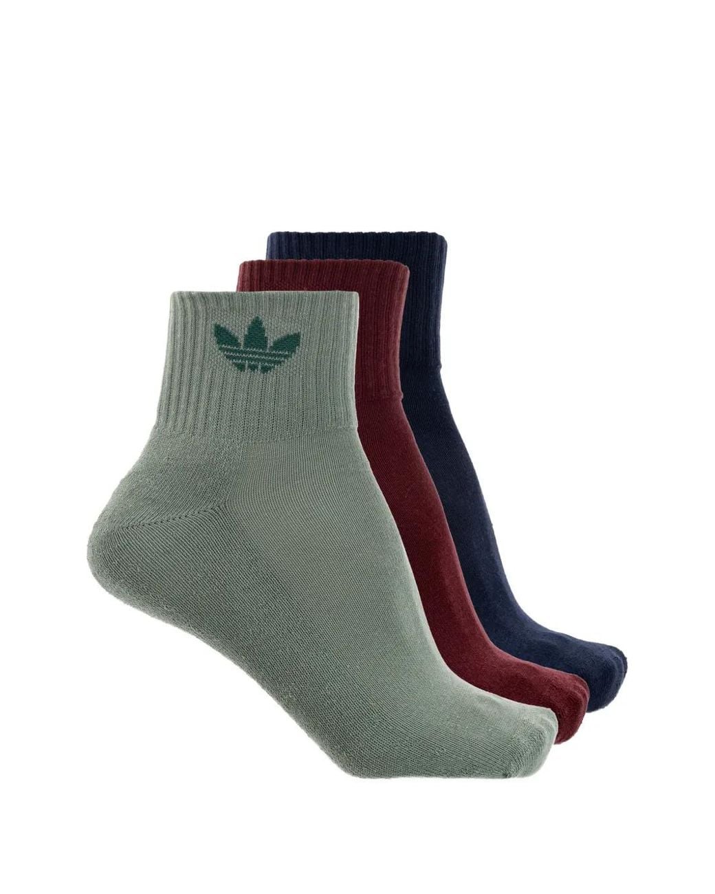 Adidas Green Trefoil Three-Pack Socks for men