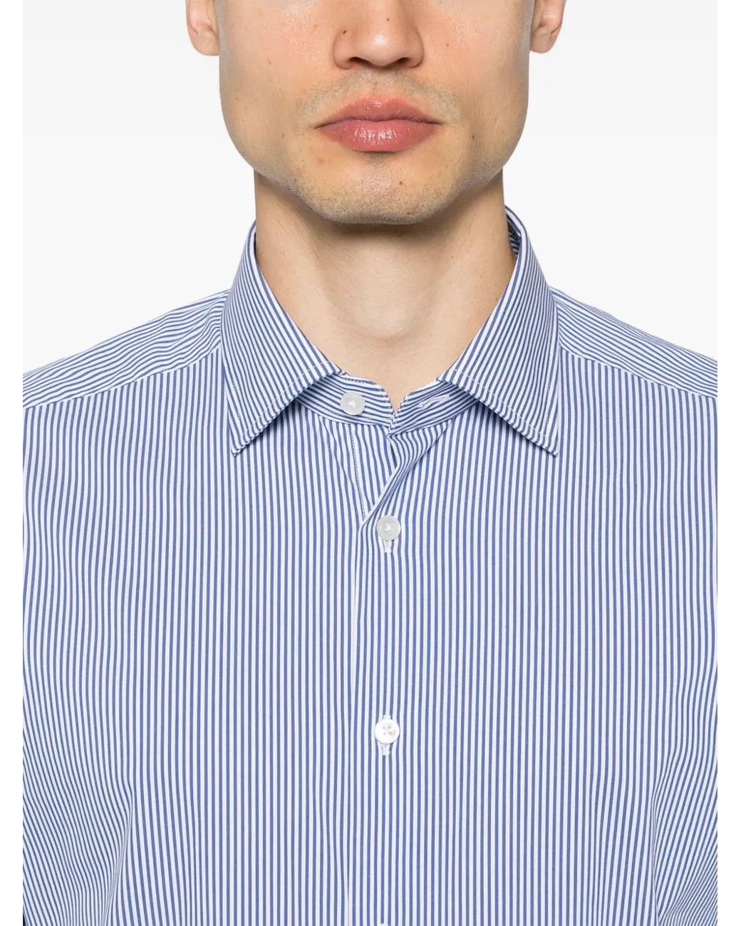 Eraldo Blue Striped Shirt for men