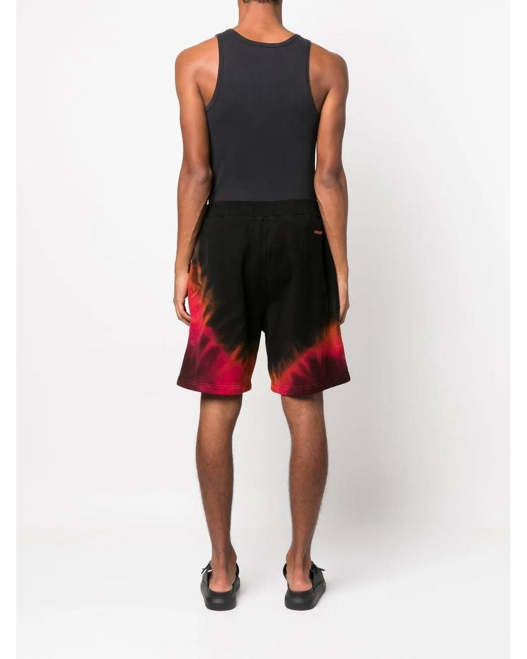 DSquared² Black Tie-Dye Track Shorts for men