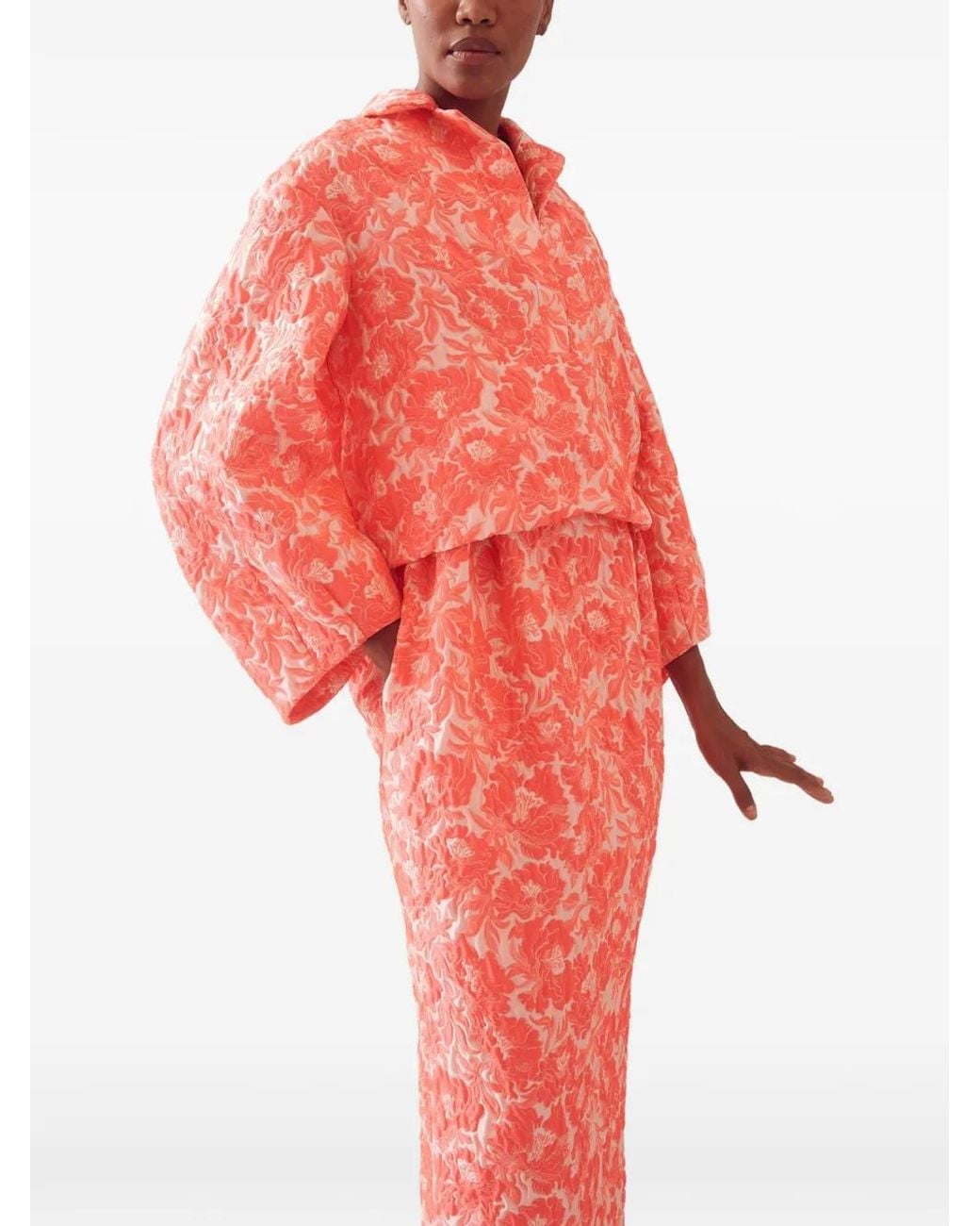 Rosie Assoulin Red Tulip Floral Top