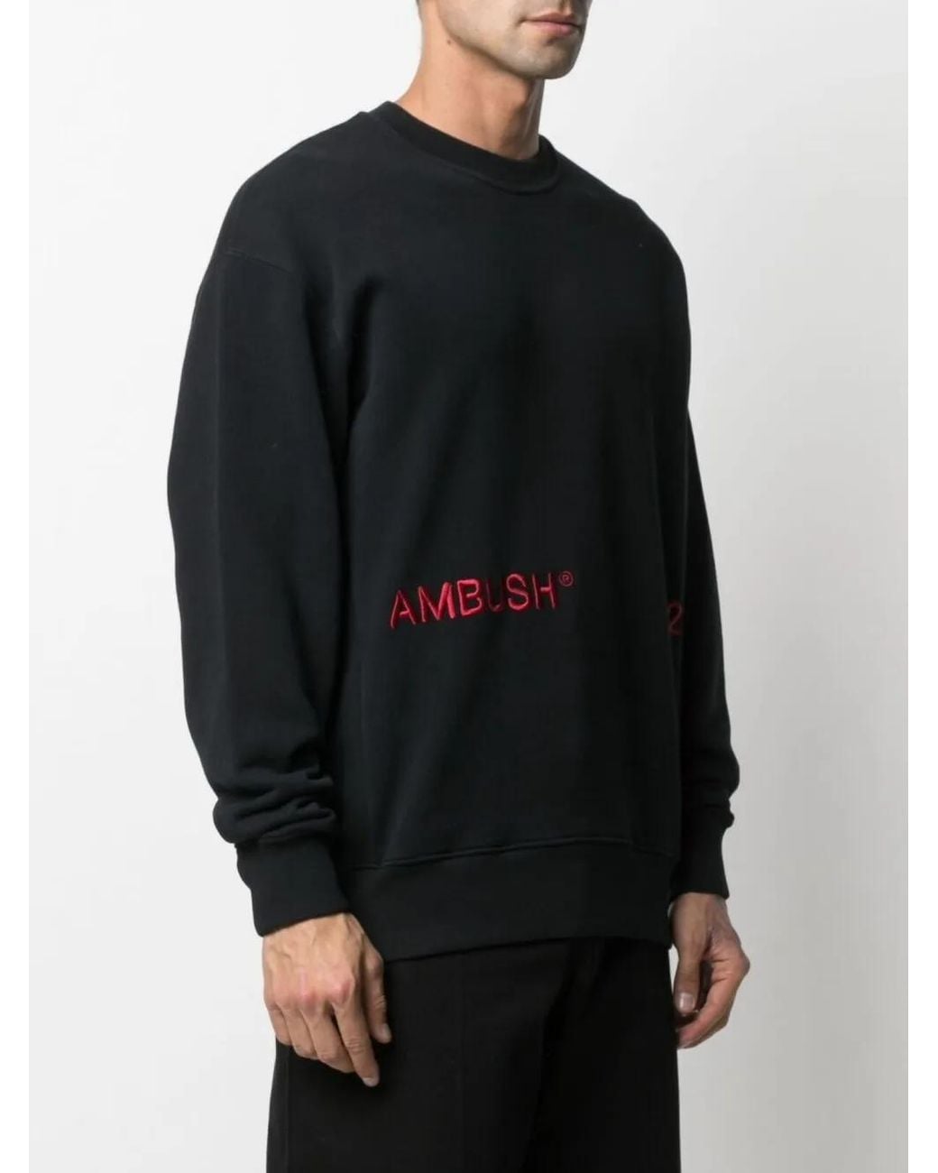 FELPA LOGO RICAMATO di Ambush in Black da Uomo
