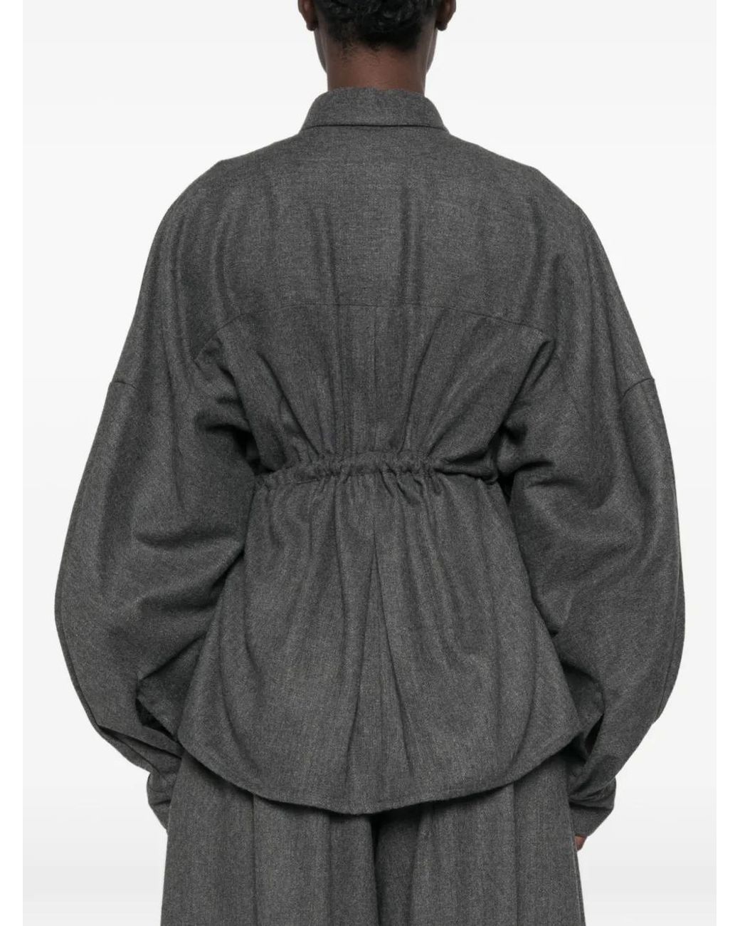 Thelatest Gray E-Dalida Drawstring-Waist Shirt