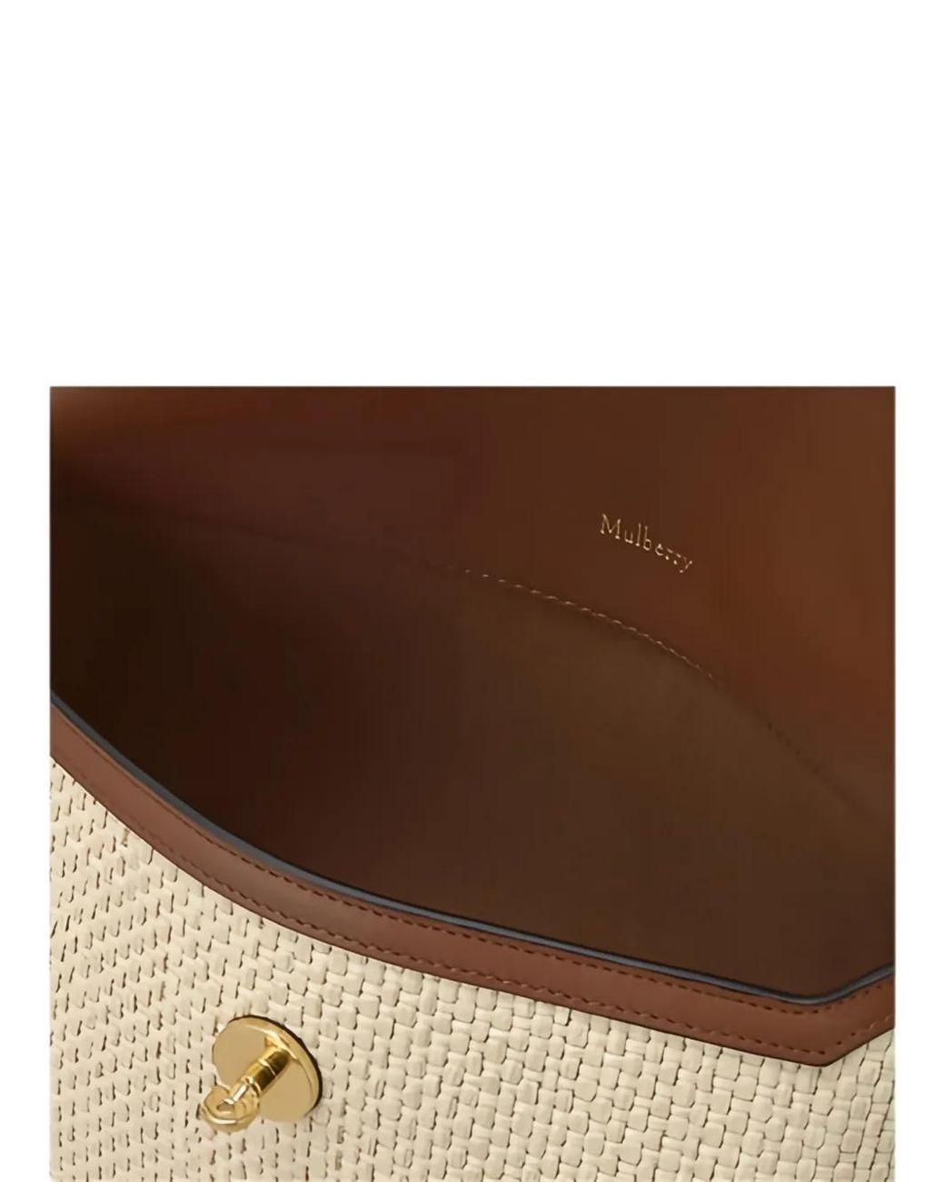 Mulberry Brown Large Darley Raffia Pouch