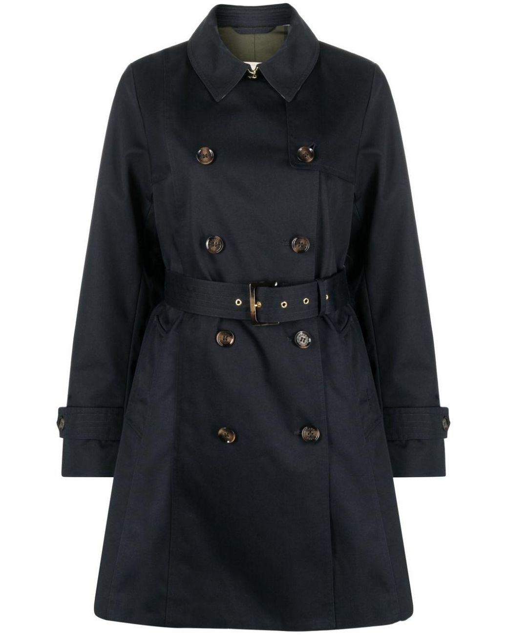 Barbour Greta Short Belted Trench Coat in Black | Lyst Canada