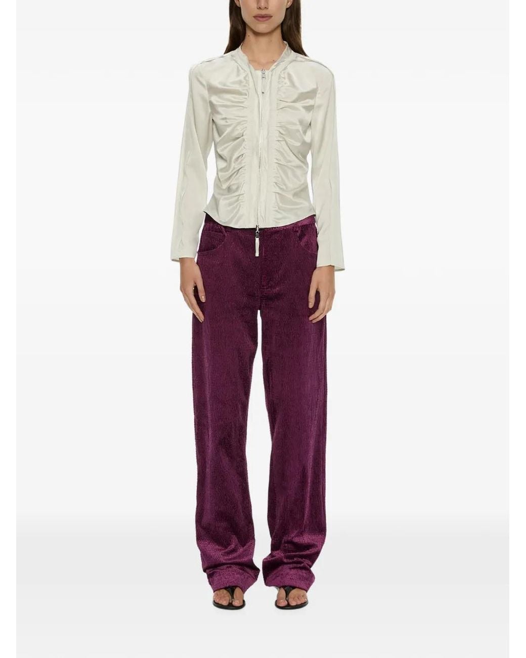Christopher Esber Red Ava Sateen Corduroy Jeans