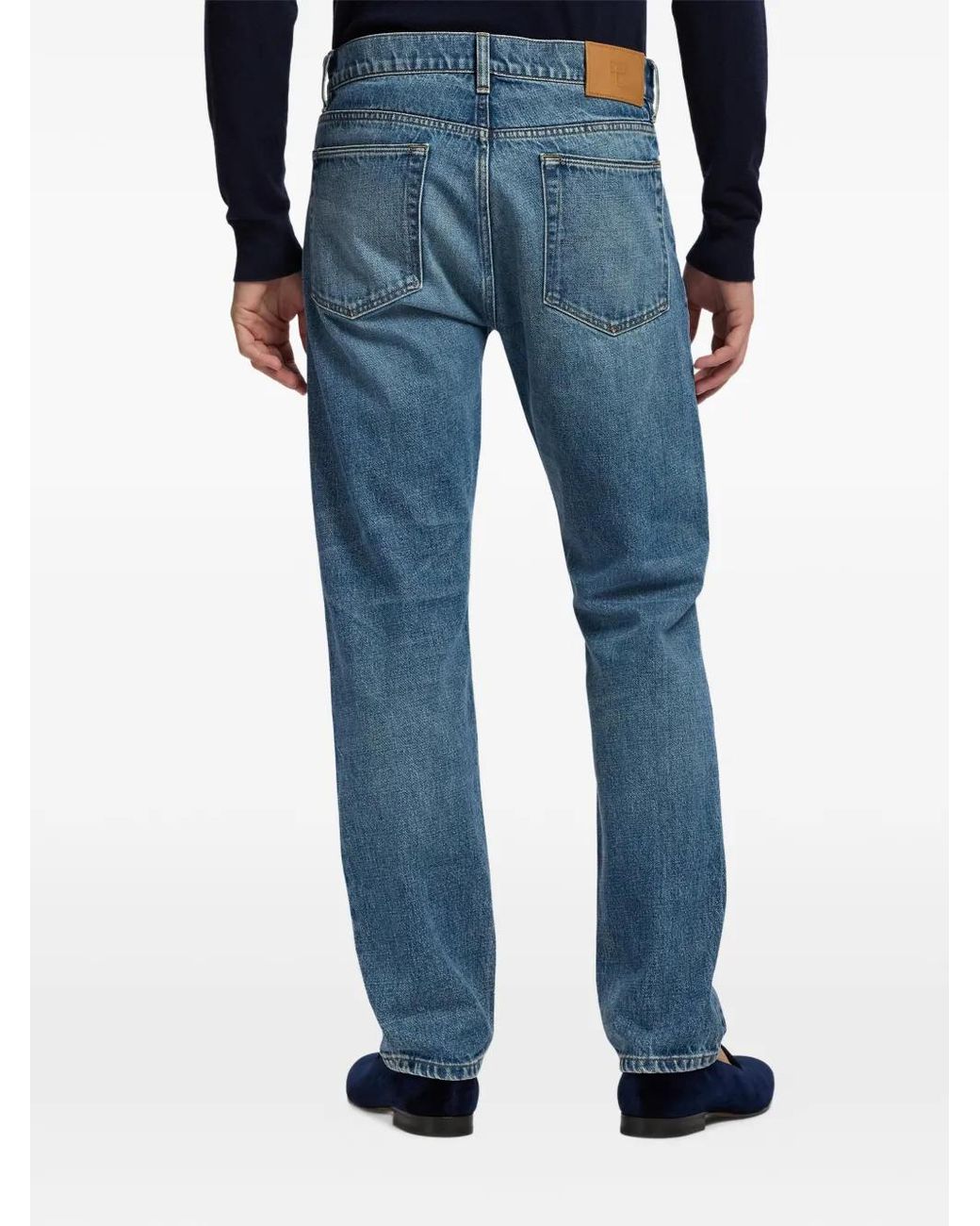 Ralph Lauren Blue Faded Straight-Leg Jeans for men