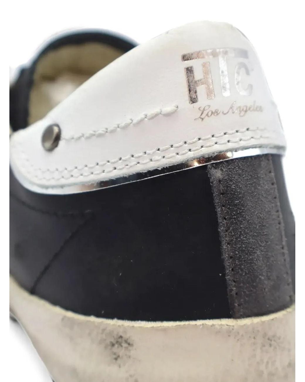 HTC White Vipers Stud-Embellished Sneakers